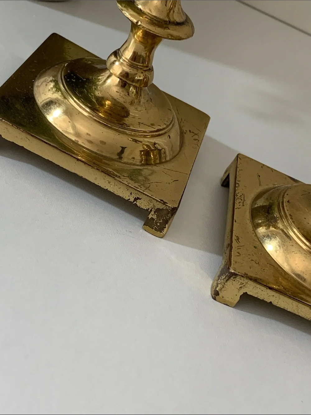 Vintage Brass Candlestick Holders  2 Sets Polished Gold Finish